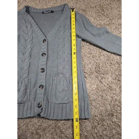 Sagan brand gray‎ cable knit cardigan Size Small - Picture 4 of 9